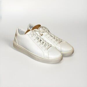 Thousand Fell Lace Up Vegan Leather Sneakers, Women's 7.5 (White/White)